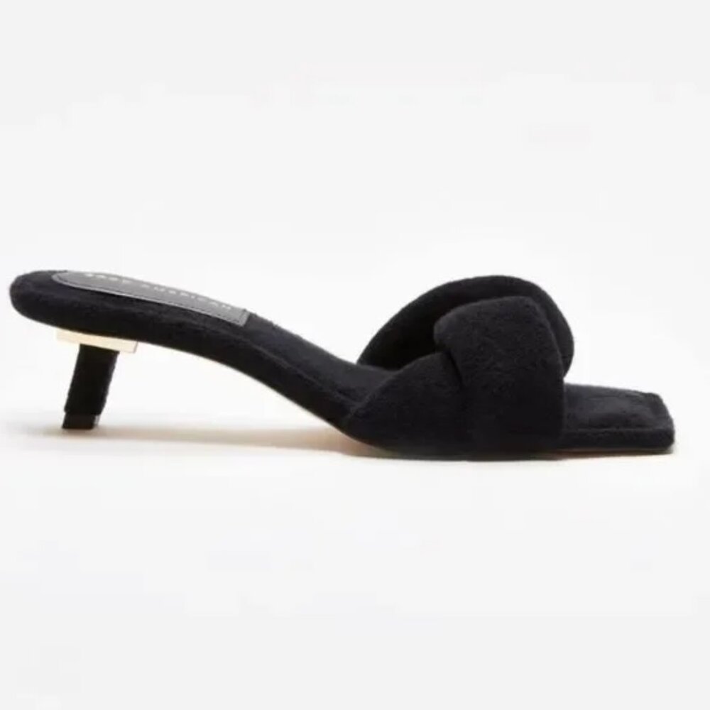 Good American Women's Terry Kickstand Low Heel Slide Sandals Size 7.5 NIB